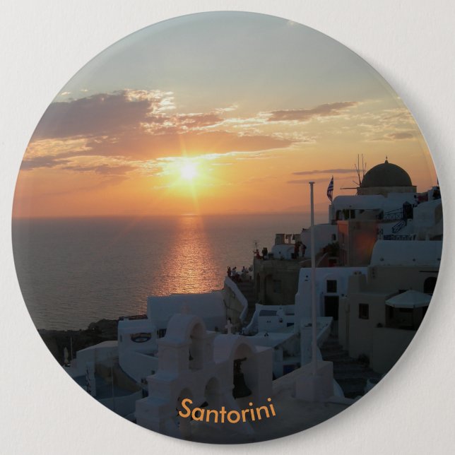 Santorini Sunset Round Button (Front)