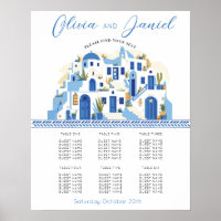 Santorini Table 6 Seating Plan Wedding Greek
