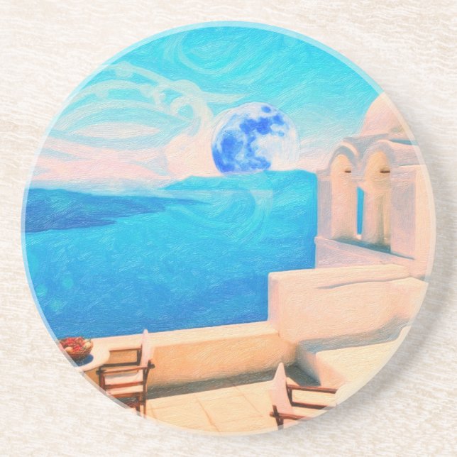 Santorini town Greece Coaster (Front)