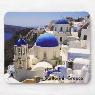 Santorini view mouse pad