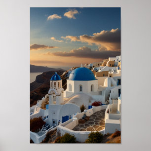 Santorini - Vintage Travel Poster