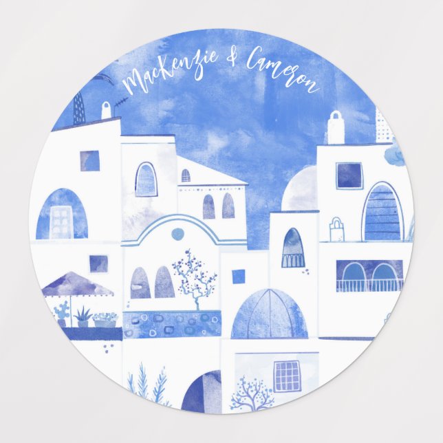 Santorini Watercolor (Design 1)
