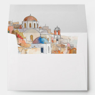 Santorini Wedding Colourful Landscape Envelope