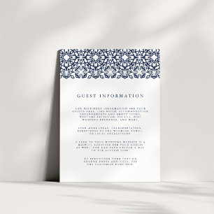 Santorini Wedding Details Enclosure Card   Navy