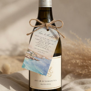 Santorini Wedding Favour Tags   Mediterranean Beac