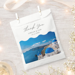 Santorini Wedding Photo Personalised Greece  Favour Bags