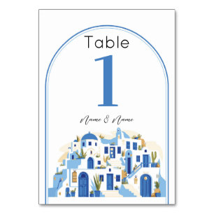 Santorini Wedding Table Greek Numbers Greece Table Number