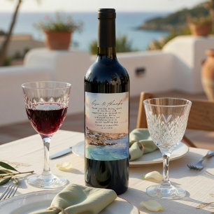 Santorini Wedding Wine Label Mediterranean