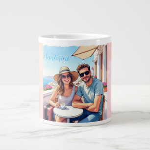 Santorini, When a Men loves a Women Large Coffee Mug