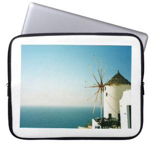Santorini windmill, Greece Laptop Sleeve
