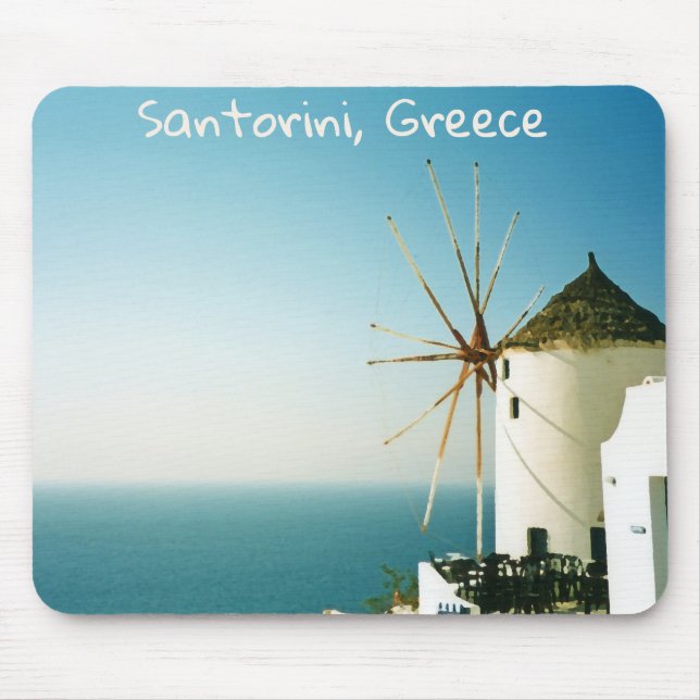 Santorini windmill, Greece Mouse Pad (Front)