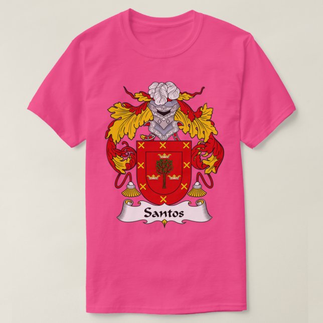 Santos Coat of Arms Family Crest  T-Shirt (Design Front)