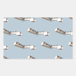 Santos-Dumont 14-Bis Aeroplane Rectangular Sticker