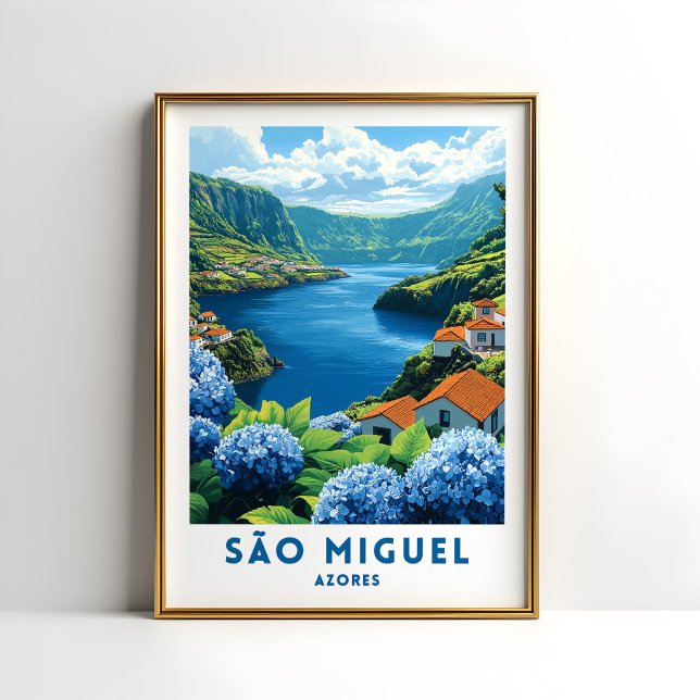 Sao Miguel Azores Travel Poster Wall Art (Creator Uploaded)