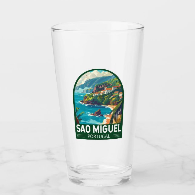 Sao Miguel Island Portugal Travel Art Glass (Front)