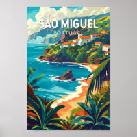Sao Miguel Island Portugal Travel Art