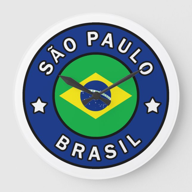 São Paulo Brasil Large Clock (Front)
