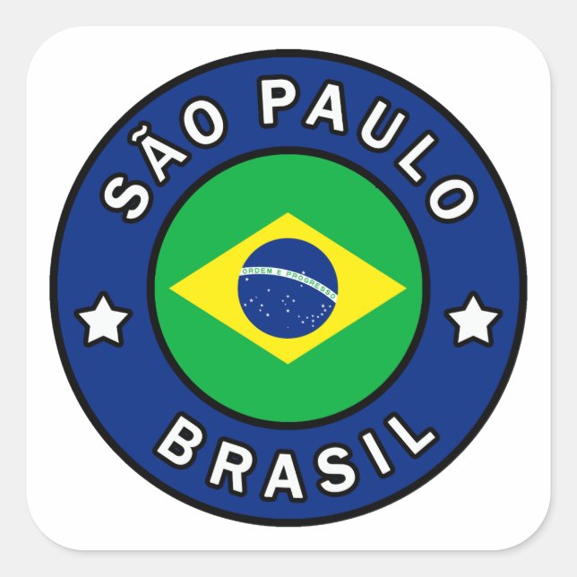 São Paulo Brasil Square Sticker (Front)