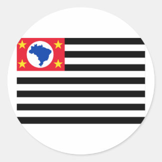 São Paulo, Brazil Flag Classic Round Sticker