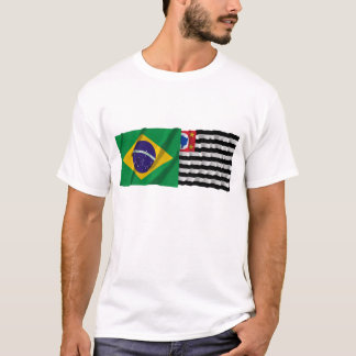 São Paulo & Brazil Waving Flags T-Shirt