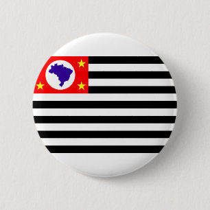 Sao Paulo city flag brazil symbol 6 Cm Round Badge