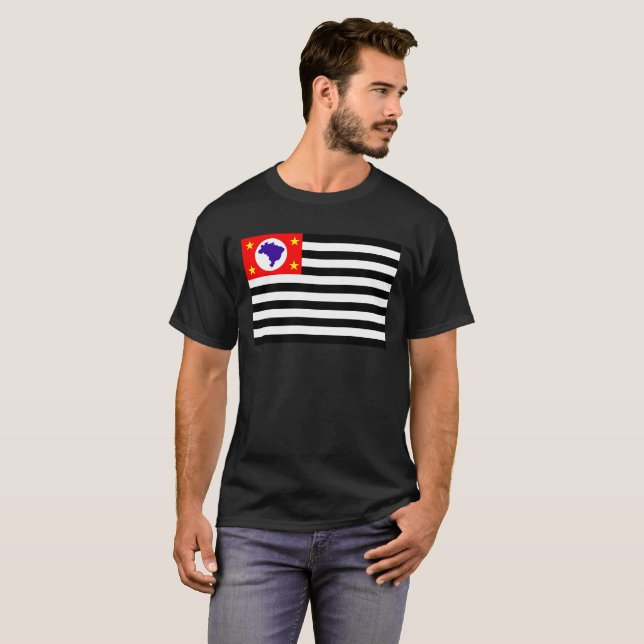 Sao Paulo city flag brazil symbol T-Shirt (Front Full)