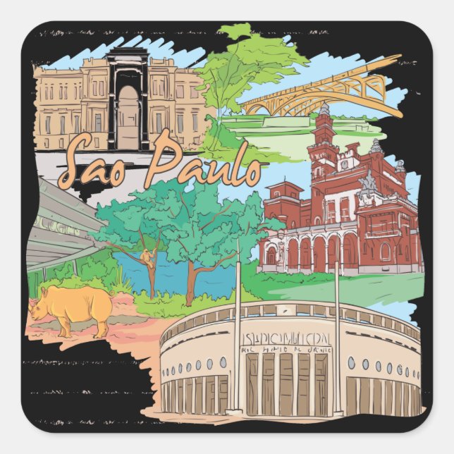 Sao Paulo Square Sticker (Front)