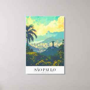 Sao Paulo Vintage Voyage Fabric Canvas Print
