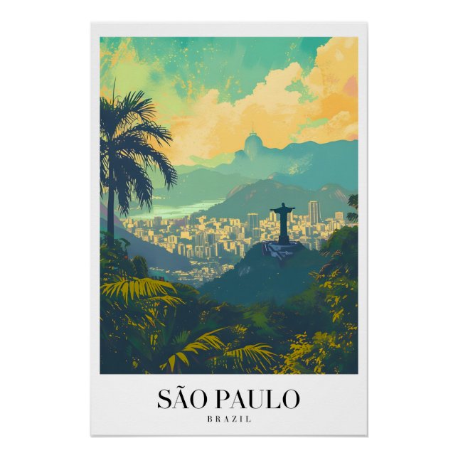 Sao Paulo Vintage Voyage Poster (Front)