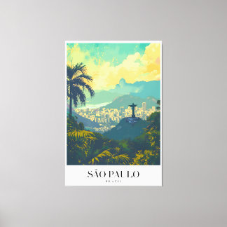 Sao Paulo Vintage Voyage Poster Canvas Print