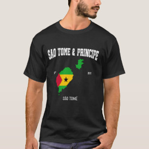 São Tomé and Príncipe Flag Map, Sao Tomean Nationa T-Shirt