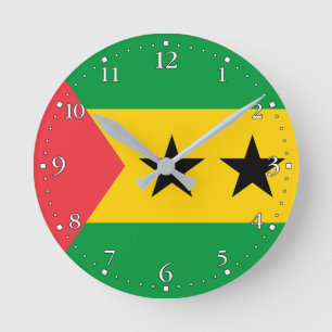 Sao Tome and Principe Flag Round Clock