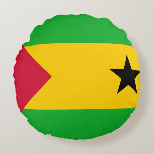 Sao Tome and Principe Flag Round Cushion