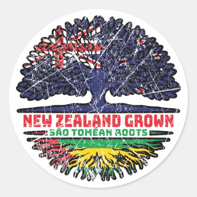 Sao Tome Principe Sao Tomean New Zealand Zealander Classic Round Sticker (Front)