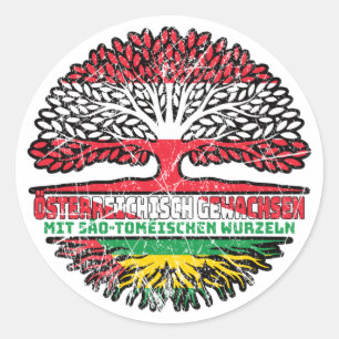 Sao Tome und Principe Sao Tomeisch Österreich Classic Round Sticker