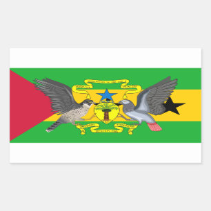 São Toméan Flag & Coat of Arms Rectangular Sticker