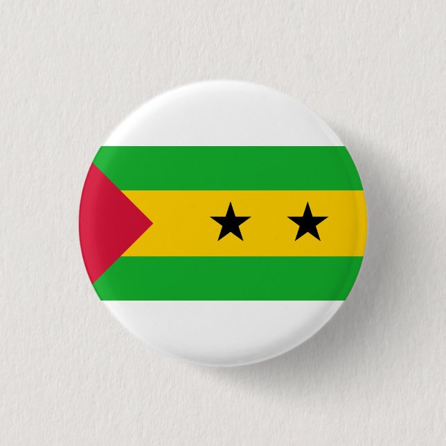 São Toméan Flag, Flag of São Tomé and Príncipe 3 Cm Round Badge (Front)