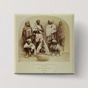 Saonras, an Aboriginal Tribe from Saugor, Central 15 Cm Square Badge