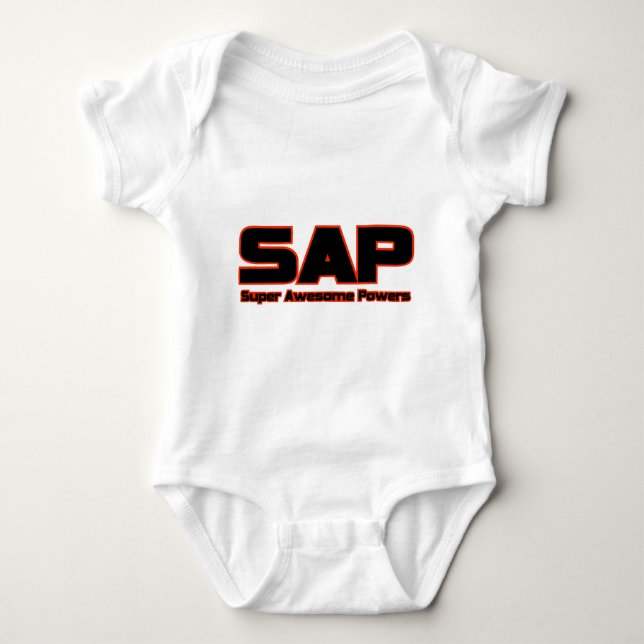 SAP - Super Awesome Powers Baby Bodysuit (Front)