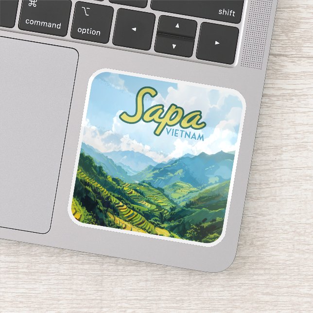 Sapa Vietnam Asia Rice Terraces Vintage Travel  (Detail)