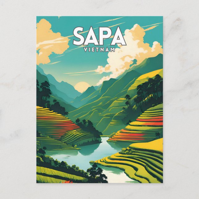 Sapa Vietnam Vintage Postcard (Front)