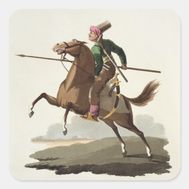 Saphir, from 'Costumes of the Various Nations', Vo Square Sticker (Front)