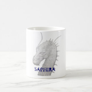 Saphira the blue dragon coffee mug