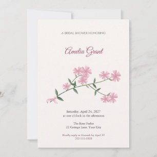 Saponaria Blush Bridal Shower Invitation