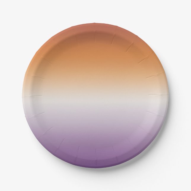 Sapphic Party Subtle Lesbian Flag Paper Plate (Front)