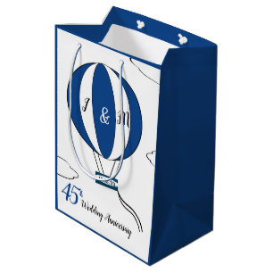 Sapphire 45th wedding anniversary hot air balloon medium gift bag