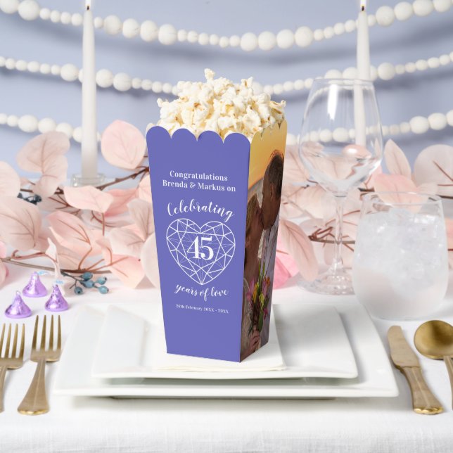 Sapphire 45th wedding anniversary now then photos favour box (Wedding)