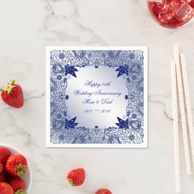 Sapphire 45th Wedding Anniversary Paper Napkins (Insitu)