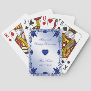 Sapphire 45th Wedding Anniversary Playing Cards