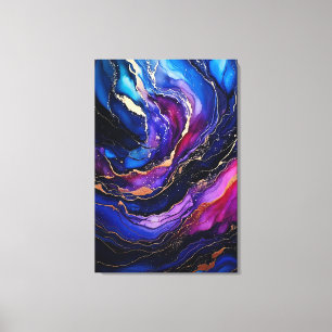 Sapphire Amethyst Ink Stretched Canvas Print